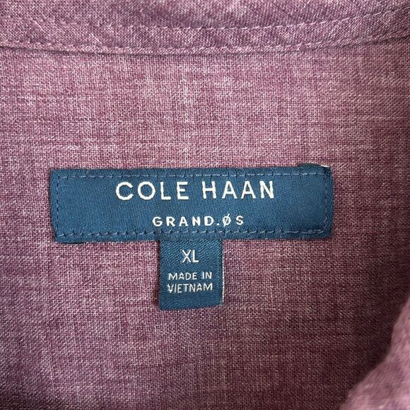 Cole Haan Men's linen blend Purple Button-Up button down casual Shirt XL NWOT! - Picture 7 of 10